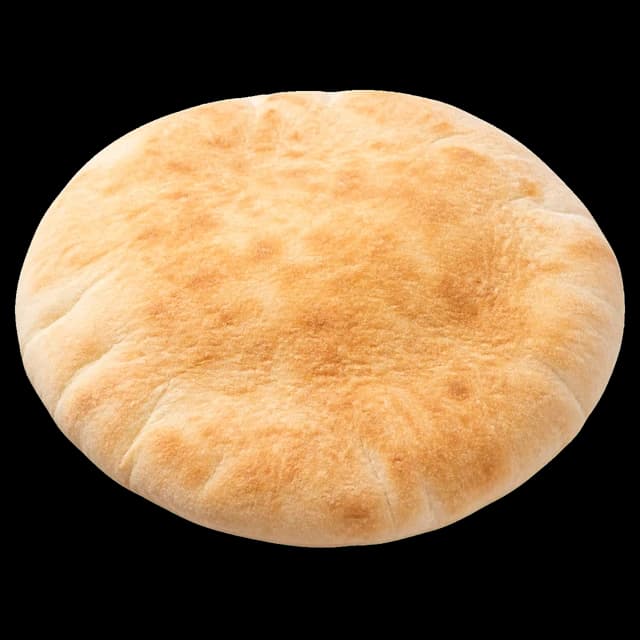 Round pita bread forming a pocket