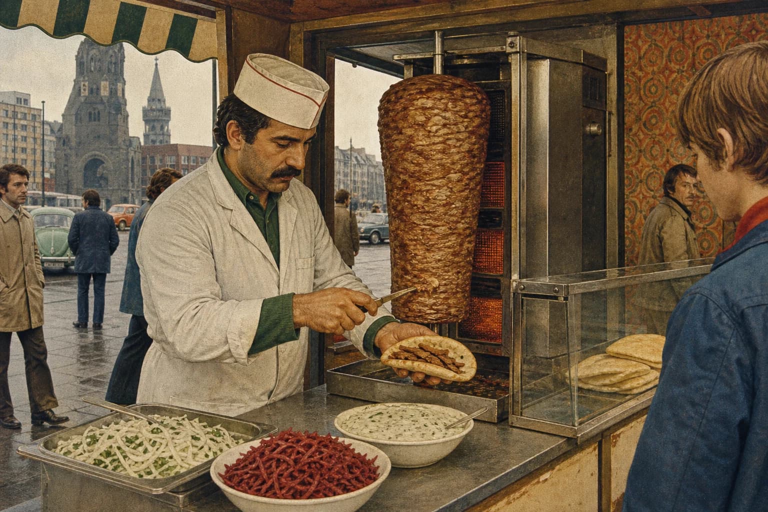 Döner counter in 1970s Berlin