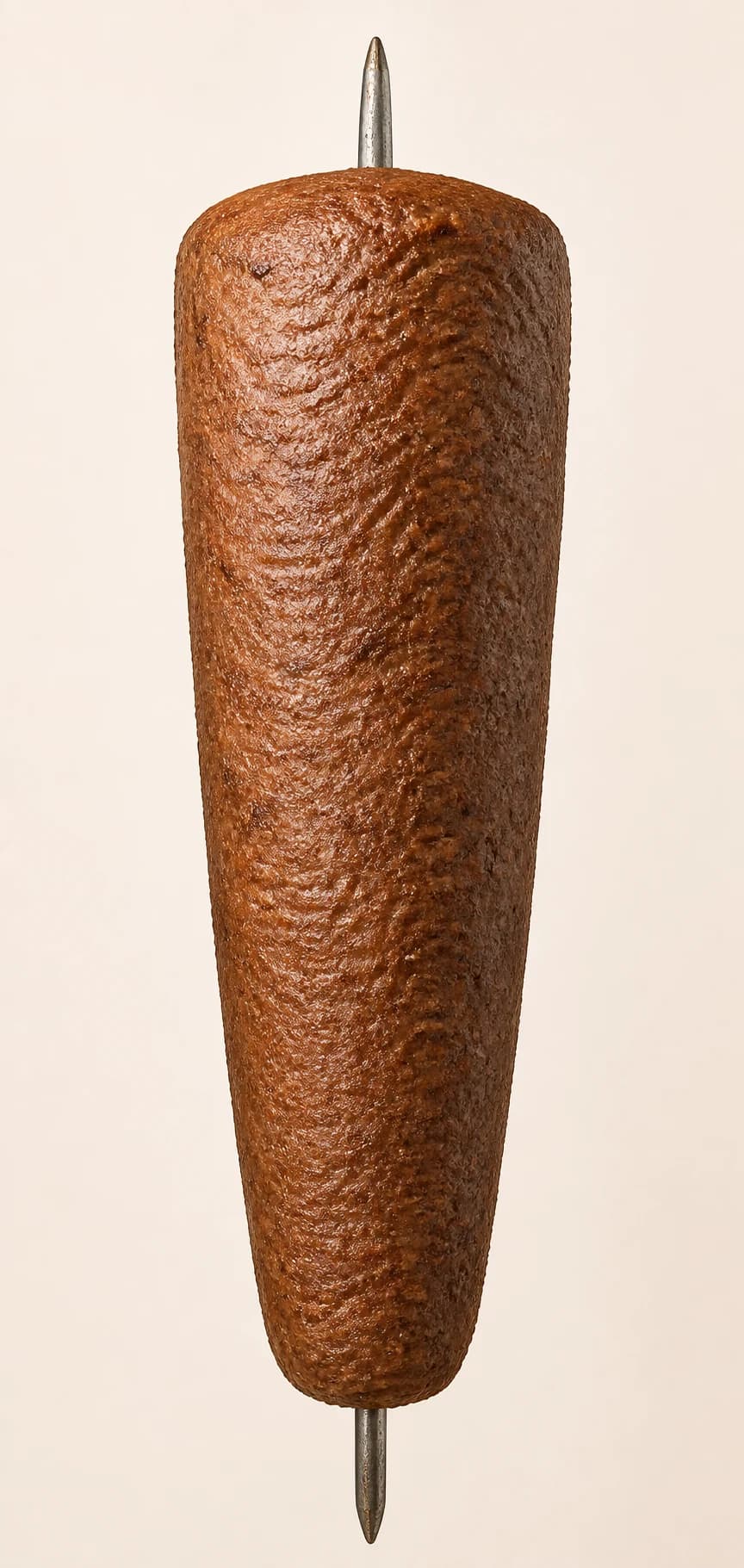 Smooth kıyma skewer made from a uniform minced-meat mass