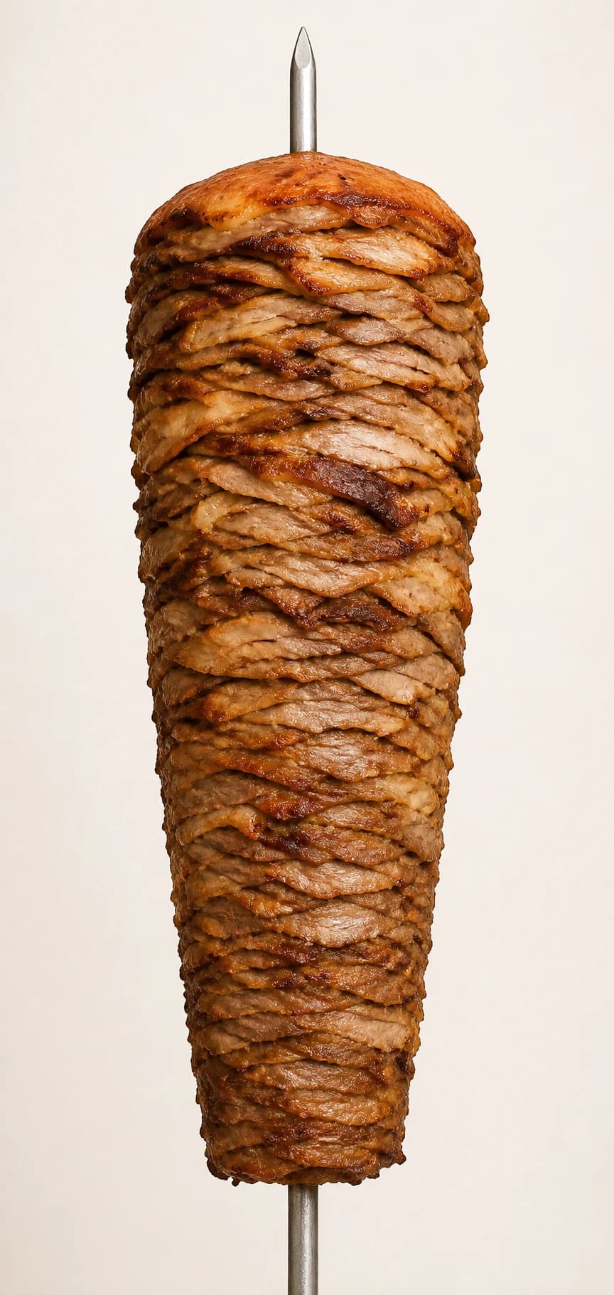 Yaprak skewer made from thin stacked slices of meat