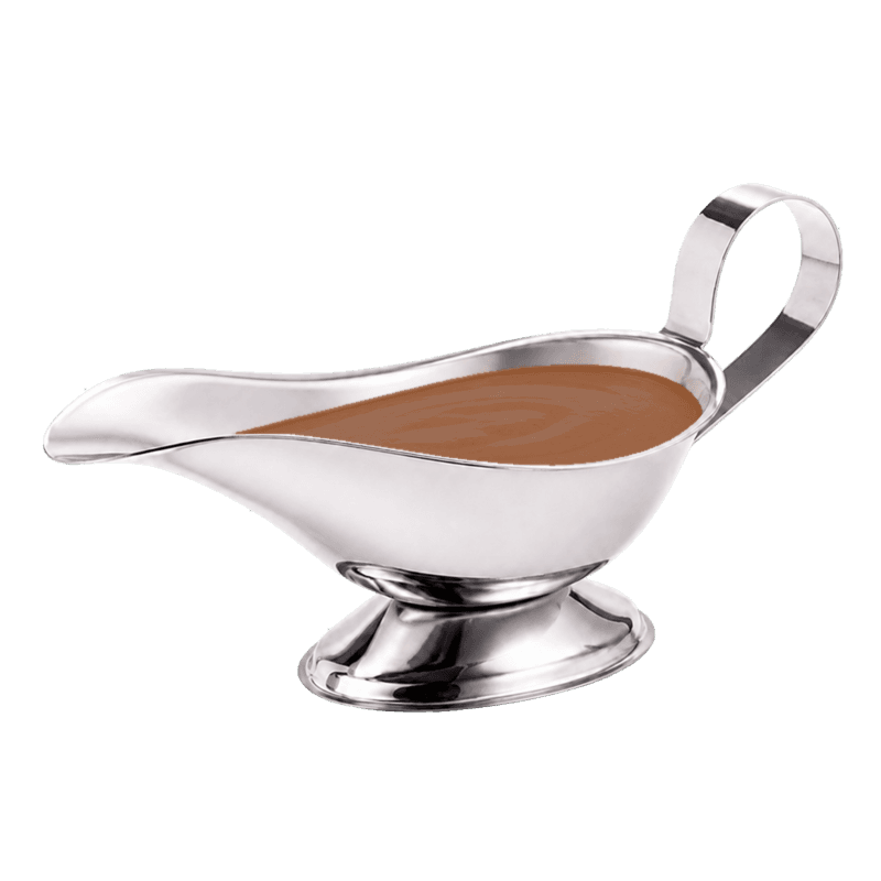 Brown kebab sauce in a sauce boat