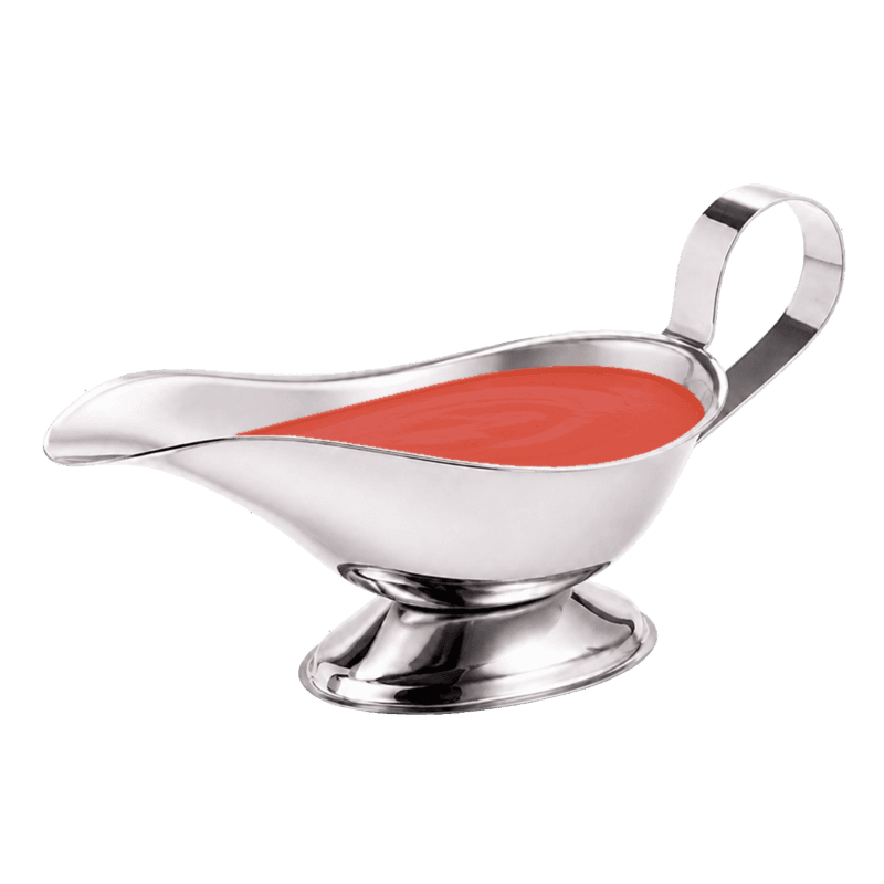 Red hot kebab sauce in a sauce boat